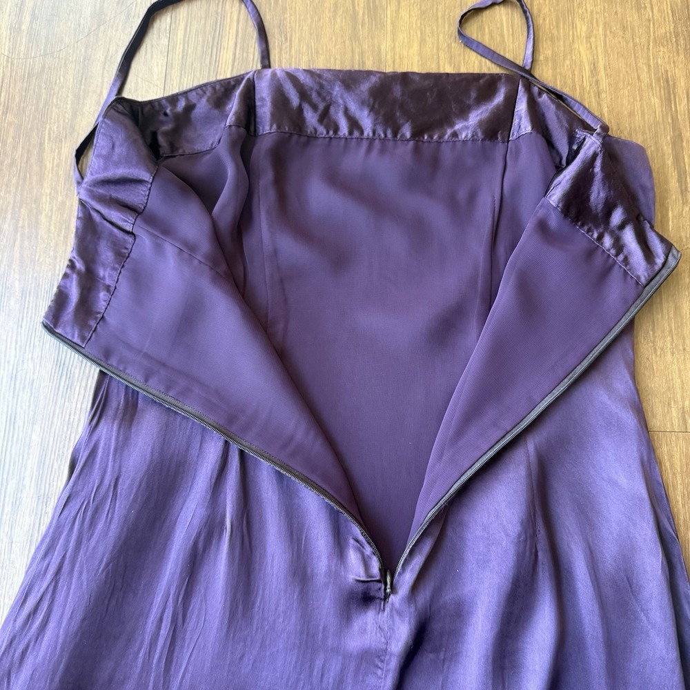 Vtg Y2K Purple Slip Dress Small Mini Sheer Butterfly Ethereal Moody Floral Fairy - Picture 7 of 12
